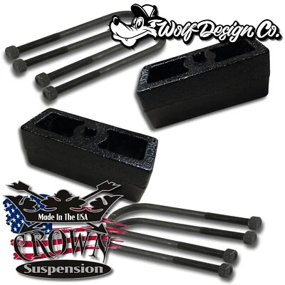 Juego de bloques de elevación traseros Ford F150 1980-2003 2" pernos en U redondos Foto 1 de 3