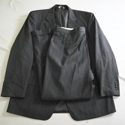 Chaqueta Pantalones Traje Gerald Austin 46L 40x30 Gris Rayas Lana Hombre Foto 1 de 4