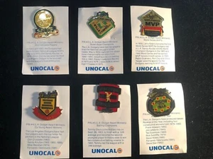 NEW 1988 Unocal Los Angeles Dodgers 6 Pin Set - Collectable in Package with Card - Picture 1 of 8