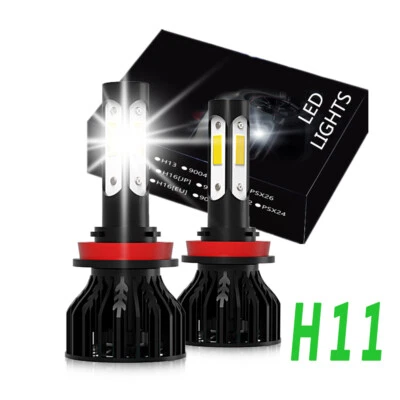 Kit de bombillas LED súper brillantes H11 6000K blanco 330000LM ALTO/BAJO bEAM Foto 1 de 4