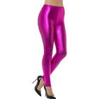 Pinke Metallic Leggings Disco Tights S 34- 36  Shiny Pants Leggins rosa 80er
