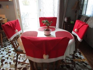 SANTA HAT CHAIR COVER..19.6" X 23.6"...SET OF 2 - Picture 1 of 2