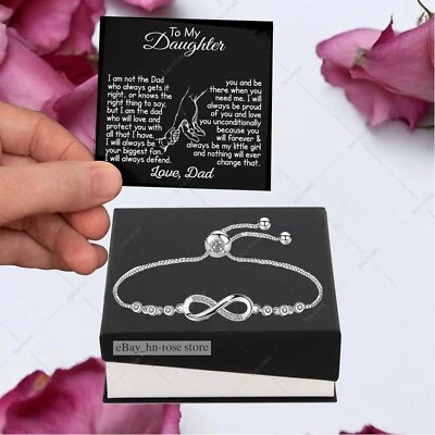 Pulsera Hija Regalo de Papá Infinito - Cumpleaños, Navidad, Regalos de Graduación Foto 1 de 3