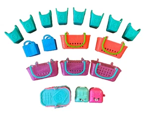 Shopkins Shopping Bags Cesti da Picnic Totes Alce Giocattoli Lotto di 18 Bundle - Foto 1 di 11