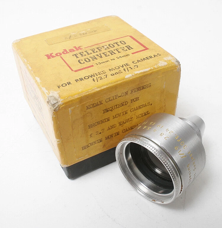 CONVERSOR TELEOBJETIVO KODAK PARA CÁMARAS DE CINE BROWNIE 2.7 Y 1.9/169229 Foto 1 de 1