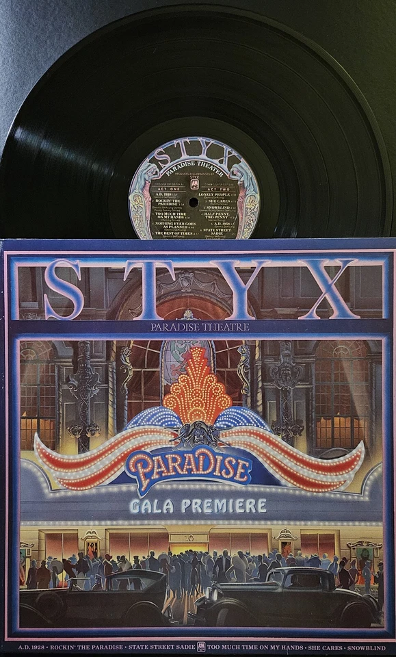 STYX Paradise Theatre 1981 3D holographic Vinyl Europadisk US Import G/FOLD - Image 1 of 4