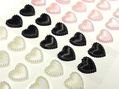 CraftbuddyUS 40 piezas Autoadhesivo 14 mm Acrílico Texturizado Perla Corazón Topper Gemas Foto 1 de 4
