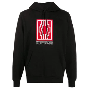 MARCELO BURLON Men's Hoodie Sweatshirt Sweat Rural Cross CMBB007E20FLE0121001 - Picture 1 of 6