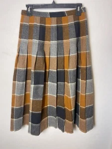 Vintage 70's Miss Pat California Pleated Wool Plaid Skirt - Picture 1 of 5