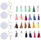  72 Pcs DIY Keychain Acrylic Bookmark Tassels Fashion Round Discs Jump Ring