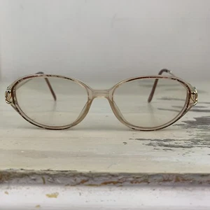 JOAN COLLINS - Vtg 80s Fascination Gold & Plastic Mom Granny Eye Glasses Frames - Picture 1 of 9