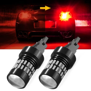 2x 3157 4157 LED Red Brake Stop Tail Turn Signal Blinker Corner Lights Bulbs Kit - Picture 1 of 12