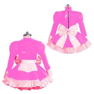 PVC French Maid Sissy Girl Sweet Lockable Dress cosplay costume Tailor-made - Image 1 of 2