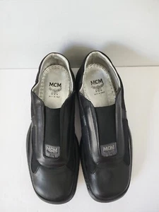 Vintage MCM Herren Schwarz Halbschuhe Leder Mokassins Slipper Schuhe Größe 10 Eur 43 - Bild 1 von 19