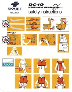 Tarjeta de seguridad - Skyjet - DC-10 Full Pax - estilo Sabena (Bélgica) (S4781) - Imagen 1 de 1