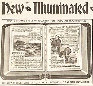 Original Antique 1898 NEW ILLUMINATED TEACHERS BIBLE Vtg Magazine Paper Print Ad