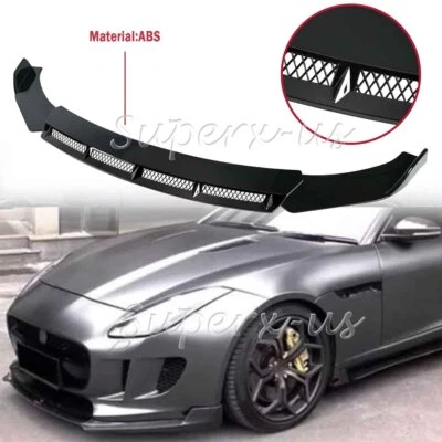 For Jaguar F-Type 2014-2023 Front Bumper Chin Lip Splitter Spoiler Gloss Black Foto 1 de 4