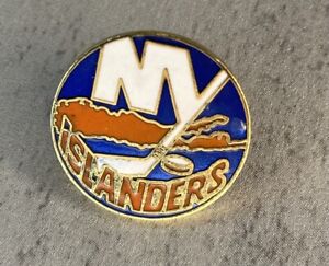 New York Islanders NHL Pin Blue Orange White Long Island Stick Logo Lapel Hockey
