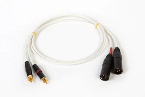 1' FT SILVER PLATED MIL-SPEC RCA TO BALANCED XLR MALE INTERCONNECT CABLE. - Picture 1 of 3