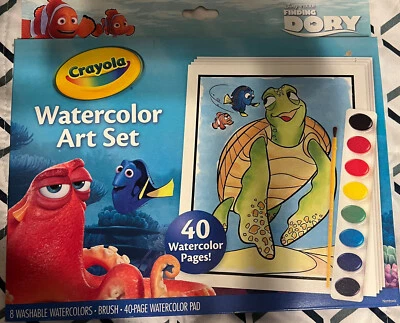 Crayola Disneys Pixar Finding Dory Watercolor Art Set. 40pages, 8 watercolors - image 1 of 2