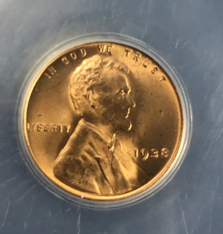 1938 MS 64 Red RD ANACS Lincoln Wheat Cent We Combine Shipping Cover