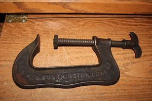 P.S.&W. Co. No. 4 Steel Screw C Clamp PAT.  1888 ANTIQUE Southington Conn USA - Picture 1 of 8