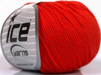 Lote de 4 hilos de algodón orgánico para bebé ligero 4x50g/115m rojo Foto 1 de 4