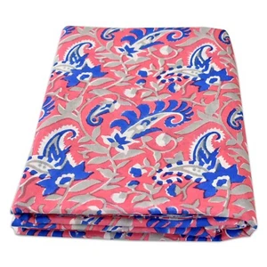 5 Yard Indian Hand Block Paisley Printed Cotton Fabric Dress Crafts Material KI - Picture 1 of 6