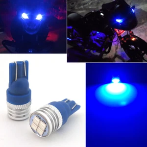 2x Ultra Blue Motorcycle Position Parking City Lights 2825 168 194 SMD LED Bulbs - Picture 1 of 10