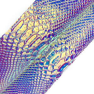 Trending Holographic Leather 12x18in/30x45cm with Snake Print // Exotic Animal 