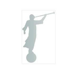 4"x2.75" Angel Moroni Windy - Vinyl Decal Sticker LDS Mormon Temple Latter-day - Picture 1 of 3
