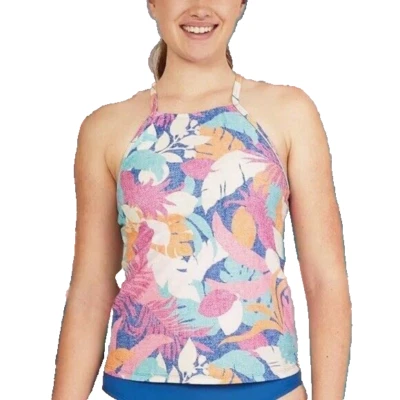 速比涛女式 XS 码高领多色热带坦基尼上衣 — 第 1/4 张图片