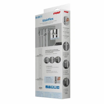 reer StairFlex Geländerbefestigungsset Geländerbefestigung Treppengittern Weiß - Bild 1 von 4