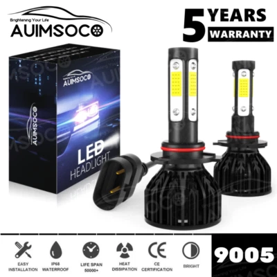 Kit de actualización 2X 9005/HB3 4 lados súper brillantes LED faros haz alto 6000K Foto 1 de 4