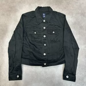 Gap Denim Jacket Womens Medium Vintage Button Up Jean Trucker Coat, Black - Picture 1 of 10