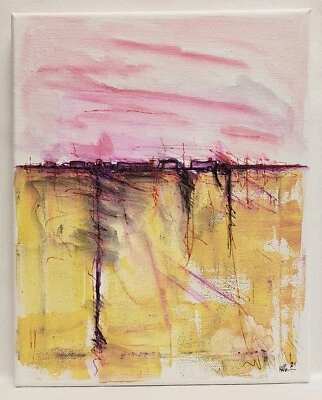 Pintura abstrata original de paisagem impressionista mínima impressionista No613 por K.A.Davis  - Imagem 1 de 4