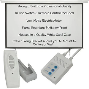 120" Electric Motorised Ceiling Wall Mountable Projector Screen 4:3 Home Cinema - Picture 1 of 4