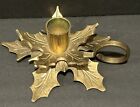 India Made Solid Brass Thumb Ring Leaf Design Candle Holder