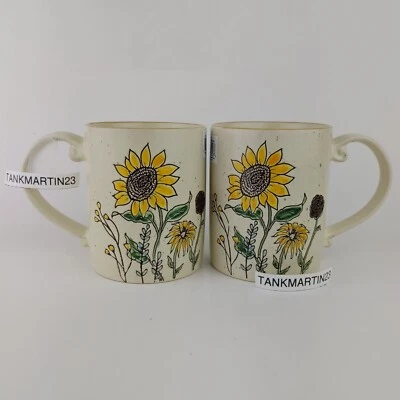 Set of 2 Spectrum Designz Midway Valley Sunflower Flowers Ceramic Mugs 2022 - Image 1 of 4