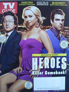 HAYDEN PANETTIERE  ZACARY QUINTO  MASI OKA "HEROES" 2008 TV GUIDE - Picture 1 of 1