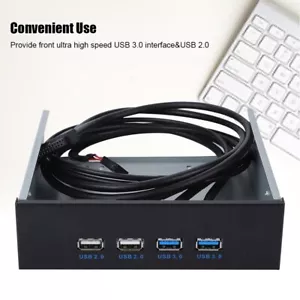 5.25 Inch 19 Pin/9Pin To USB 3.0 USB 2.0 4 Port Metal Optical Drive Bay A LAM - Afbeelding 1 van 11