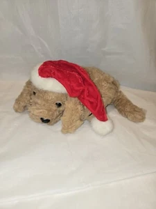 EXTRA LEG! Vintage Russ Berrie DROWSY Puppy Dog Plush Santa Hat 10" Stuffed Toy - Picture 1 of 10