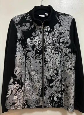 Sudadera CHICOS Zenergy Remolino Estampado Floral Cremallera Completa Mangas Largas Simulada Talla 1 Foto 1 de 4