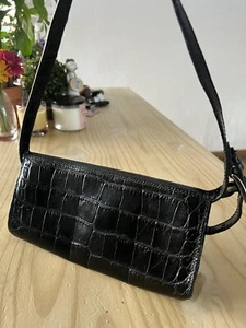 Talbots embossed leather black shoulder Small bag (See Pics For Details) - Picture 1 of 8