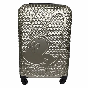 FUL Disney Minnie Mouse Gold Carry On Spinner Suitcase Textured Hard Luggage 25" - Picture 1 of 7