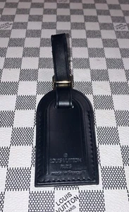 Authentic Louis Vuitton small Black W/ Gold Hardware name tag. - Picture 1 of 12