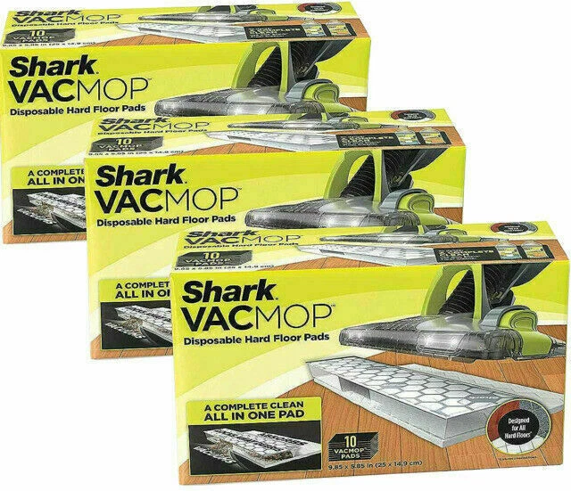 Shark VMP30 VACMOP Disposable Hard Floor Vacuum and Mop Pad Refills, 30 Count - White