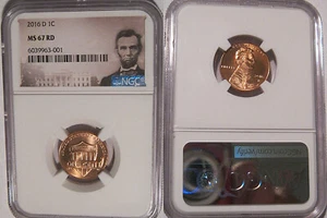2016 D Lincoln SHIELD Cent 1c NGC MS 67 RD Lincoln Label - Picture 1 of 2
