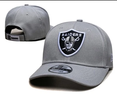 RAIDERS Las Vegas Oakland Los Angeles Classic Logo Black & Gray Snapback Hat Cap
