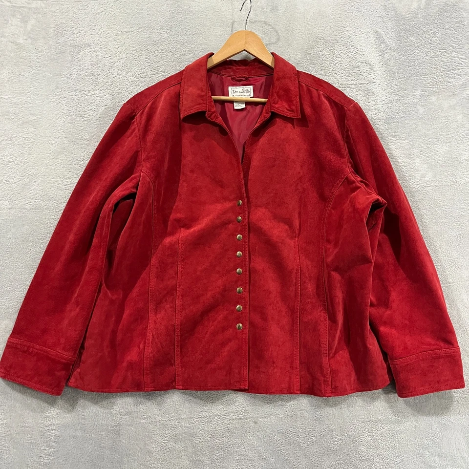 Vintage Live A Little Jacket Womens 3X Leather Suede Snap Button Western Cowgirl - Image 1 of 4